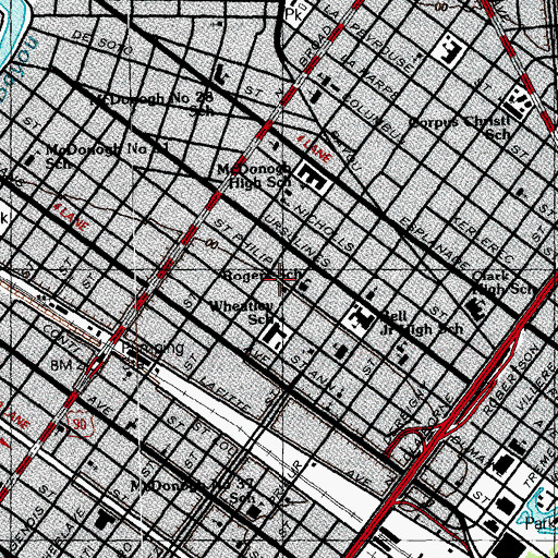 Topographic Map of Metropolitan Baptist Church, LA