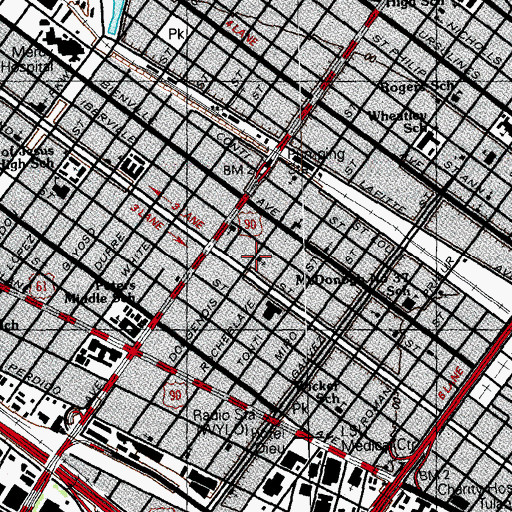 Topographic Map of First Pentecostal Church, LA