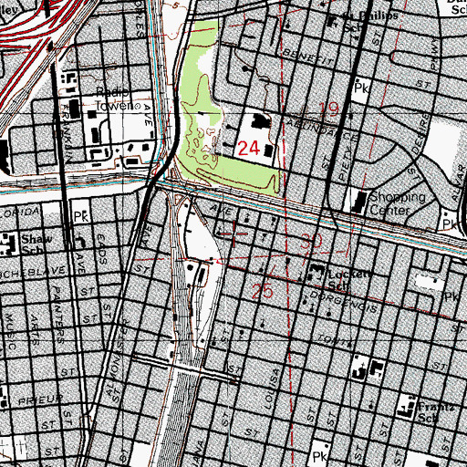 Topographic Map of Fifth Church of God in Christ, LA