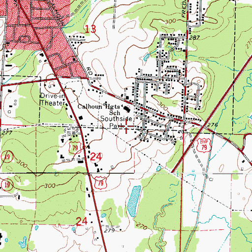 Topographic Map of Southside Park, AR