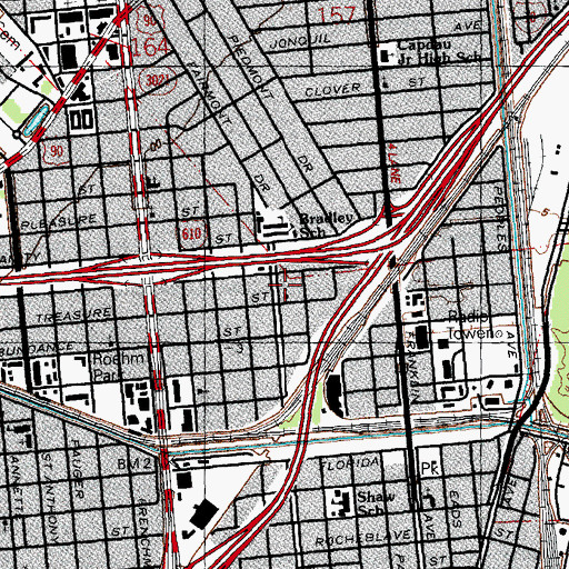 Topographic Map of Jesus Unity Church, LA