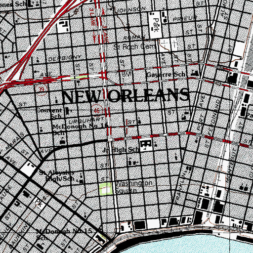 Topographic Map of Christian Fellowship Baptist Church, LA