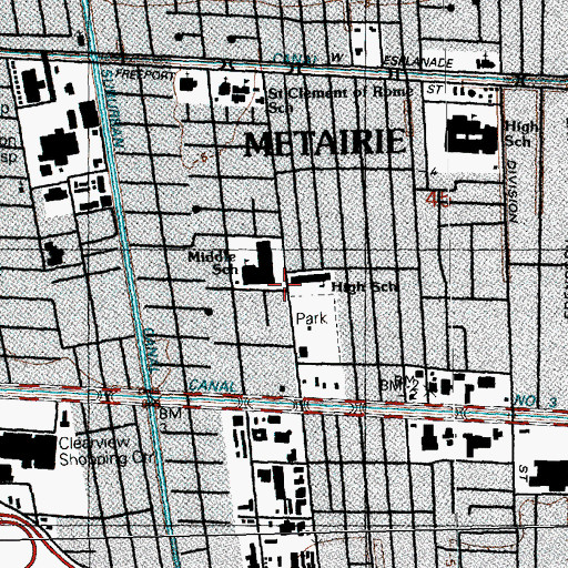 Topographic Map of First English Lutheran Church, LA