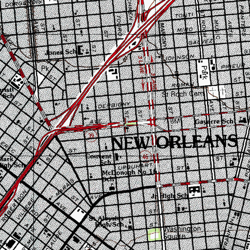 Topographic Map of Saint Joseph Free Baptist Church, LA