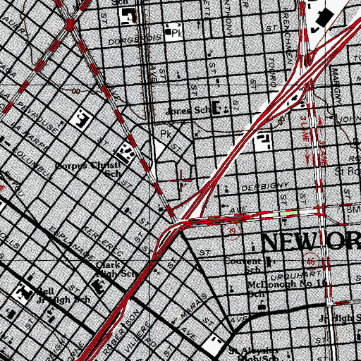 Topographic Map of Saint Peters Baptist Church, LA