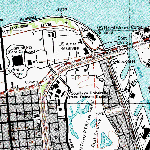 Topographic Map of Barrow Stadium, LA