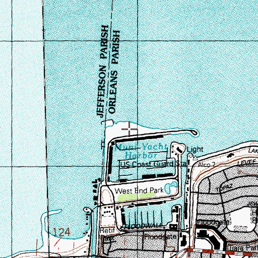 Topographic Map of Breakwater Park, LA