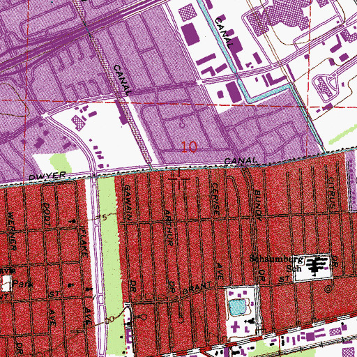 Topographic Map of Curley Playground, LA