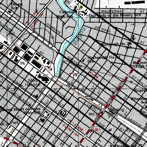Topographic Map of Easton Park, LA