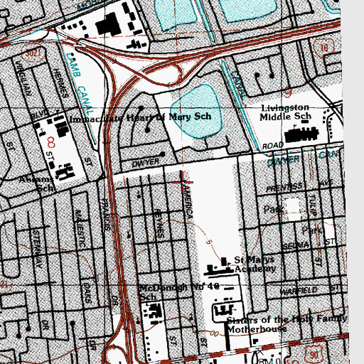 Topographic Map of Freewill Helping Hand Divine Spiritual Temple, LA