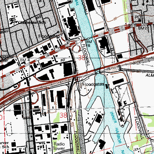 Topographic Map of Gentilly, LA