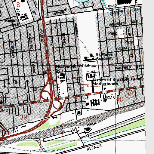 Topographic Map of Gentilly Church of God in Christ, LA