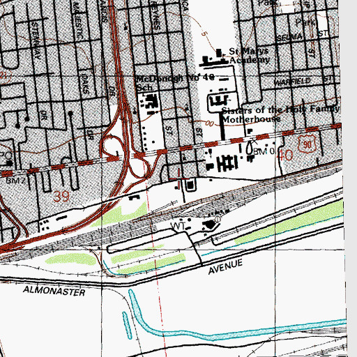 Topographic Map of Gentilly Ridge, LA