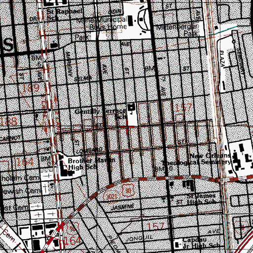 Topographic Map of Gentilly Terrace, LA