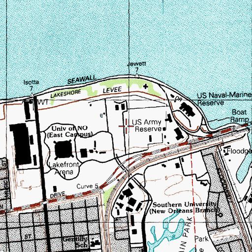 Topographic Map of Gulf South Research Institute, LA