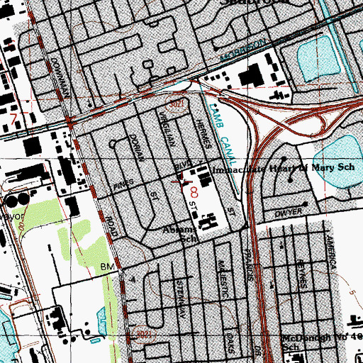 Topographic Map of Immaculate Heart of Mary Catholic Church, LA