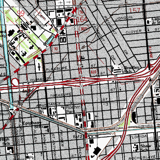 Topographic Map of Interchange 3, LA