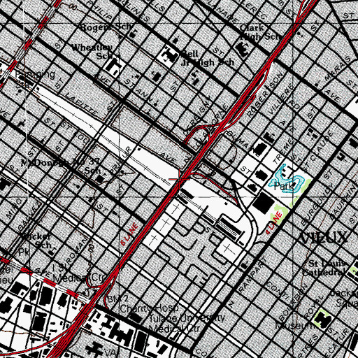 Topographic Map of Interchange 235A, LA