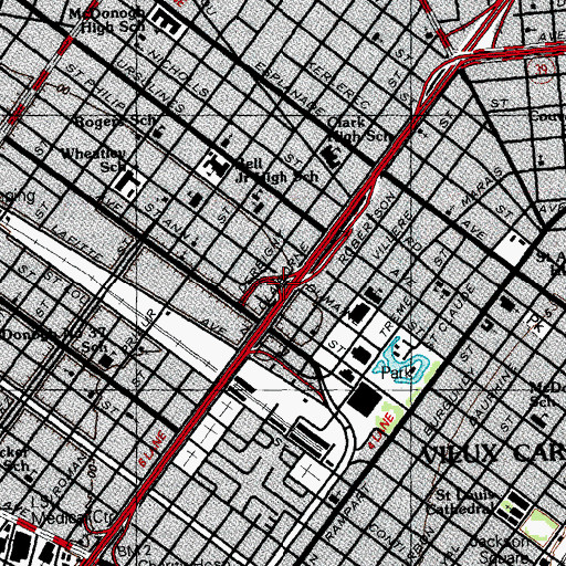 Topographic Map of Interchange 236B, LA