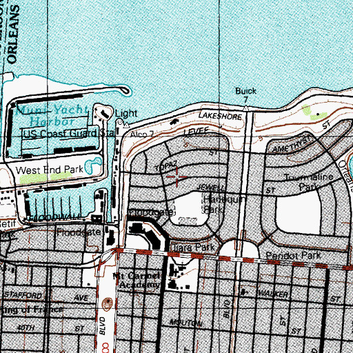 Topographic Map of Lakeshore West, LA