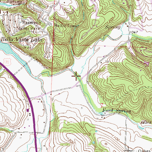 Topographic Map of Spanker Creek, AR