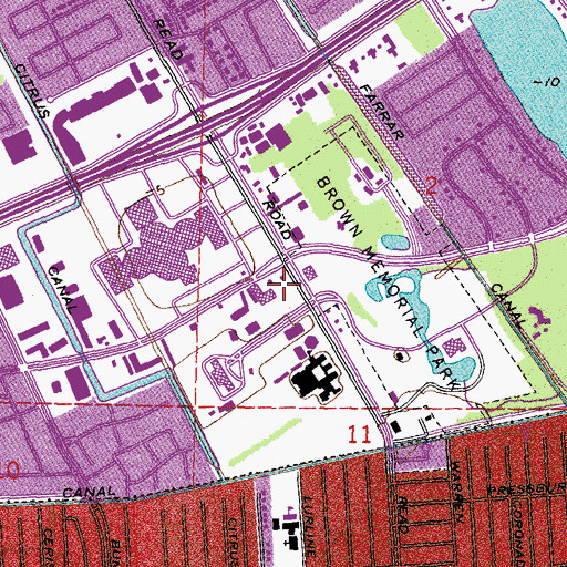 Topographic Map of Pendleton Memorial Methodist Hospital (historical), LA