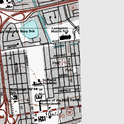 Topographic Map of Pradat Playground, LA