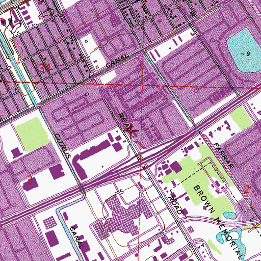 Topographic Map of Read Plaza Shopping Center, LA