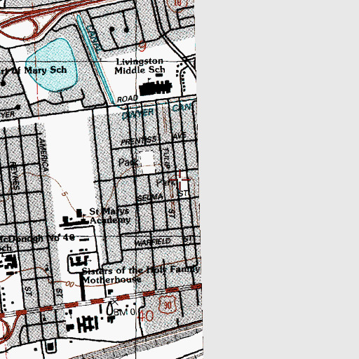 Topographic Map of Robert Playground, LA