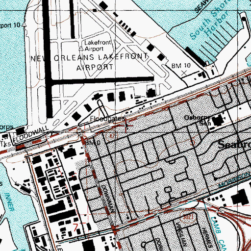 Topographic Map of Trinity Church of God, LA