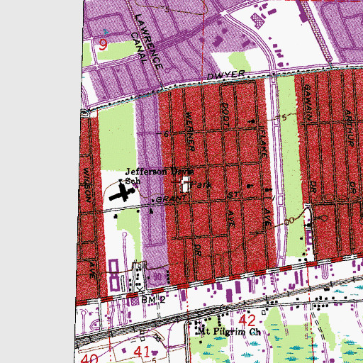 Topographic Map of Werner Playground, LA
