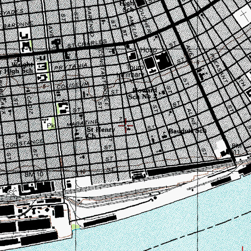 Topographic Map of Austerlitz Street Baptist Church, LA