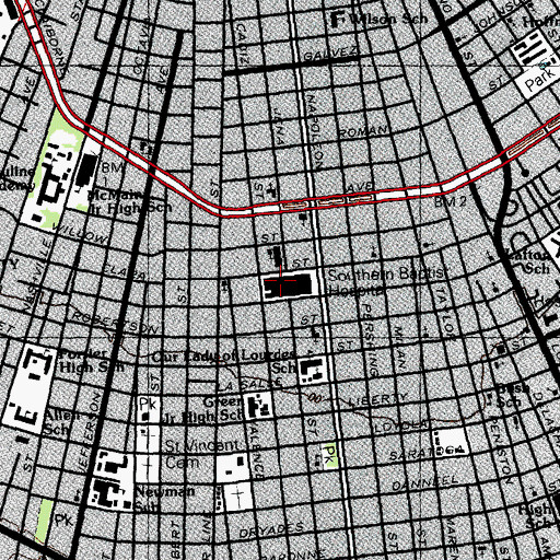 Topographic Map of Ochsner Baptist Medical Center, LA