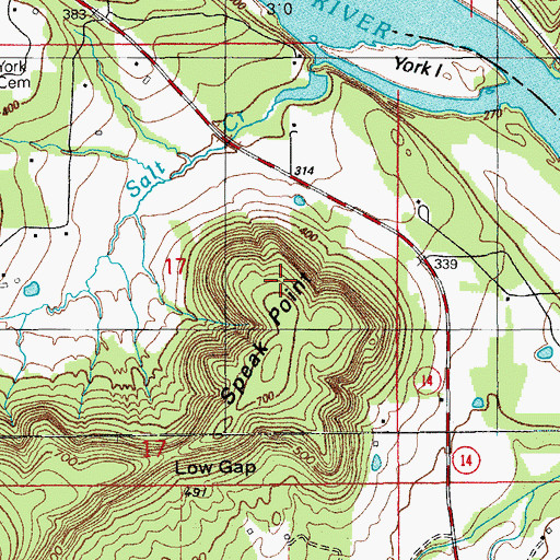 Topographic Map of Speak Point, AR