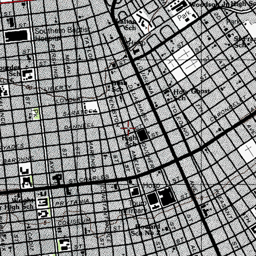 Topographic Map of Calvary Tabernacle Christian Methodist Episcopal Church, LA
