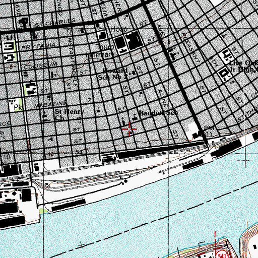 Topographic Map of Carver Baptist Center, LA