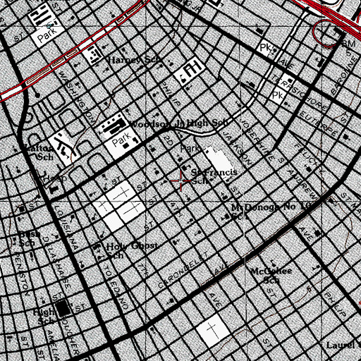 Topographic Map of Christian Love Missionary Baptist Church, LA