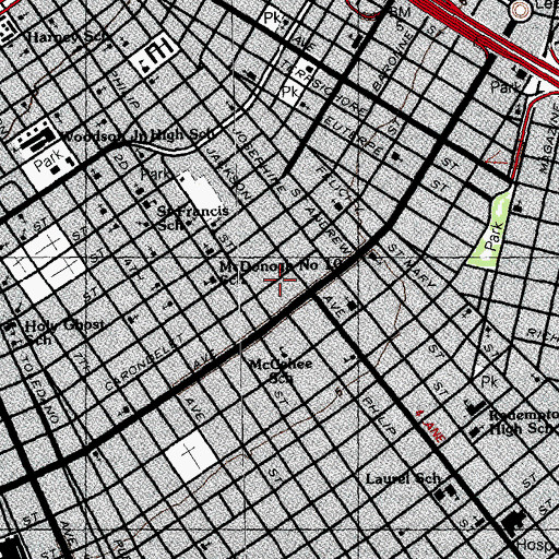 Topographic Map of Congregation Anshe Sfard, LA