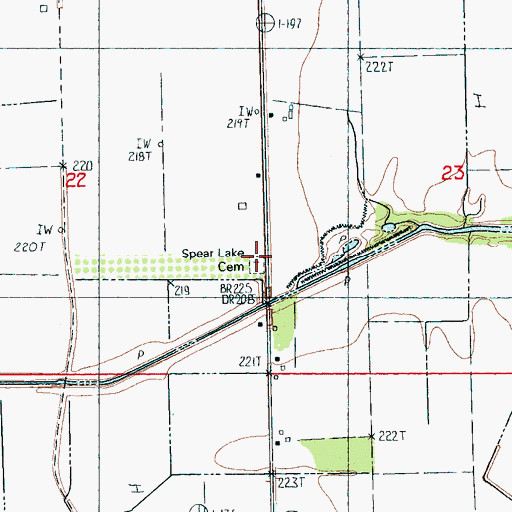 Topographic Map of Spear Lake Cemetery, AR