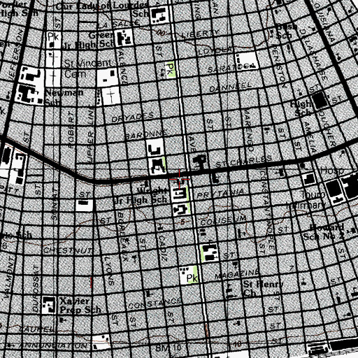 Topographic Map of Covenant Presbyterian Church, LA