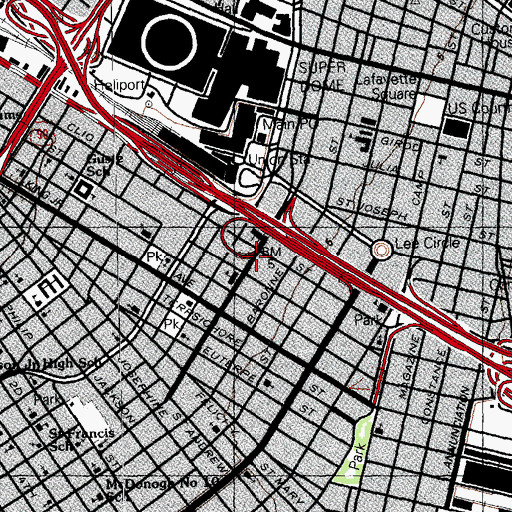 Topographic Map of Faith Tabernacle Apostolic Church, LA