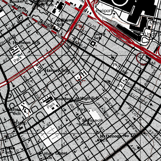 Topographic Map of Fifth Church of Christ Scientist, LA