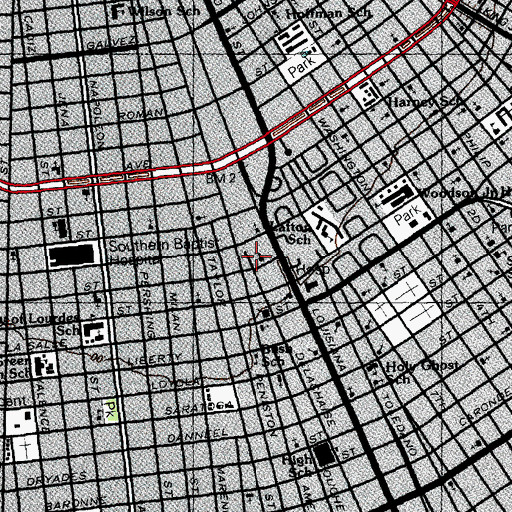 Topographic Map of Fifth African Baptist Church, LA