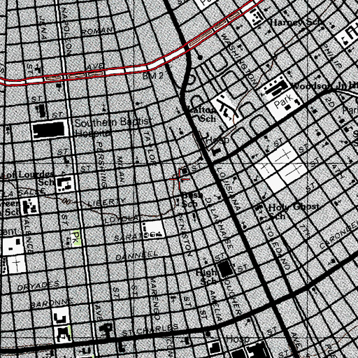 Topographic Map of Fifth African Baptist Church, LA