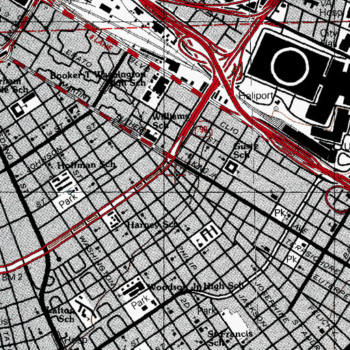 Topographic Map of First Evangelist Baptist Church, LA