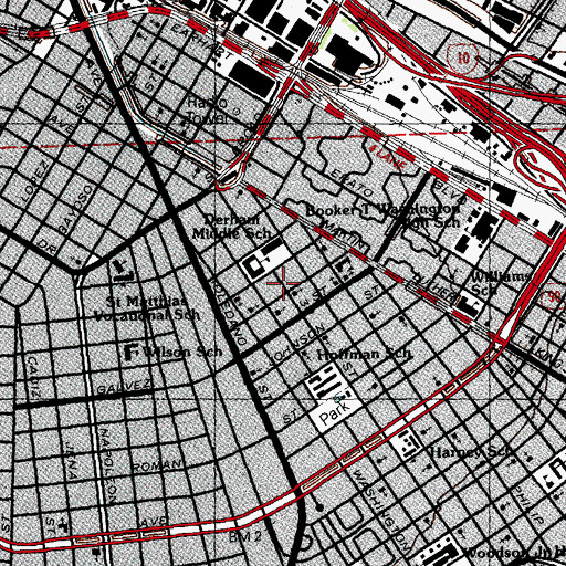 Topographic Map of First Morning Star Baptist Church, LA