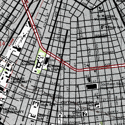 Topographic Map of First United Church of Christ, LA