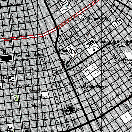 Topographic Map of Flint Goodridge Hospital, LA