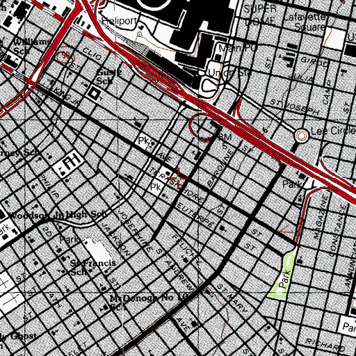 Topographic Map of Gloryland Mount Gillion Baptist Church, LA