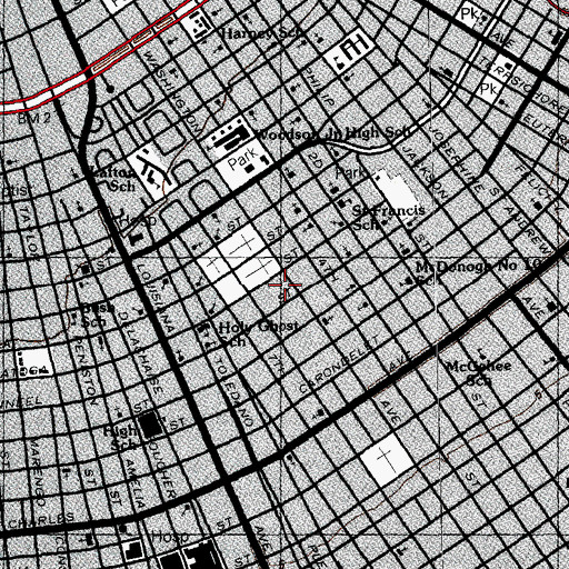Topographic Map of Guiding Light Baptist Church, LA